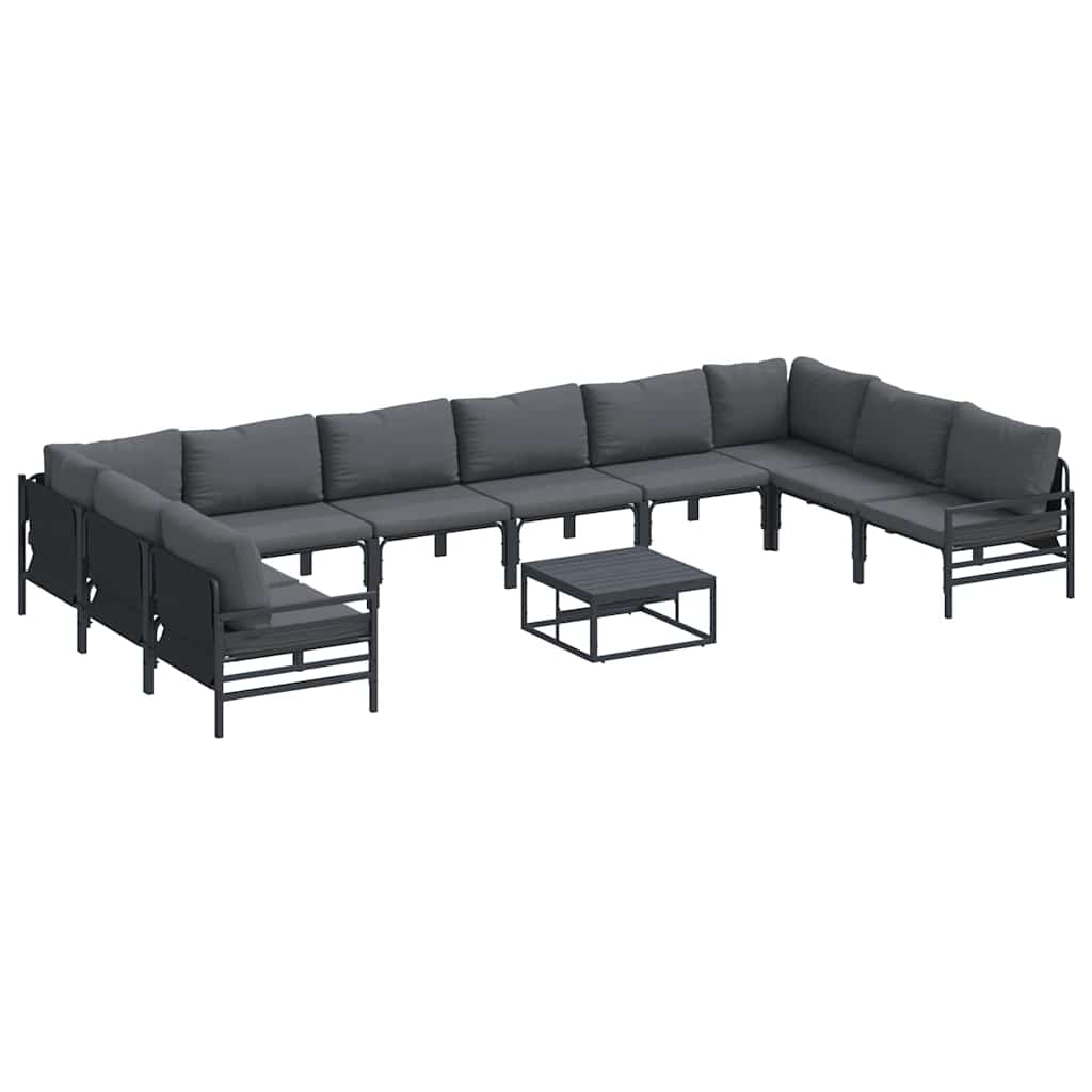 Garten-Sofa-Set 11 pcs Anthrazit Stahl