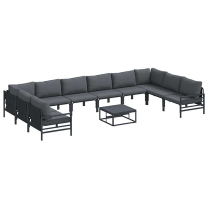 Garten-Sofa-Set 11 pcs Anthrazit Stahl