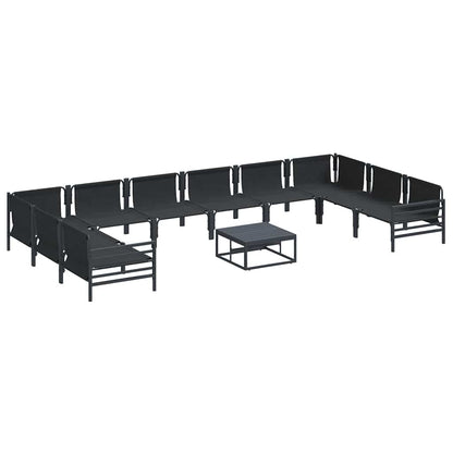 Garten-Sofa-Set 11 pcs Anthrazit Stahl