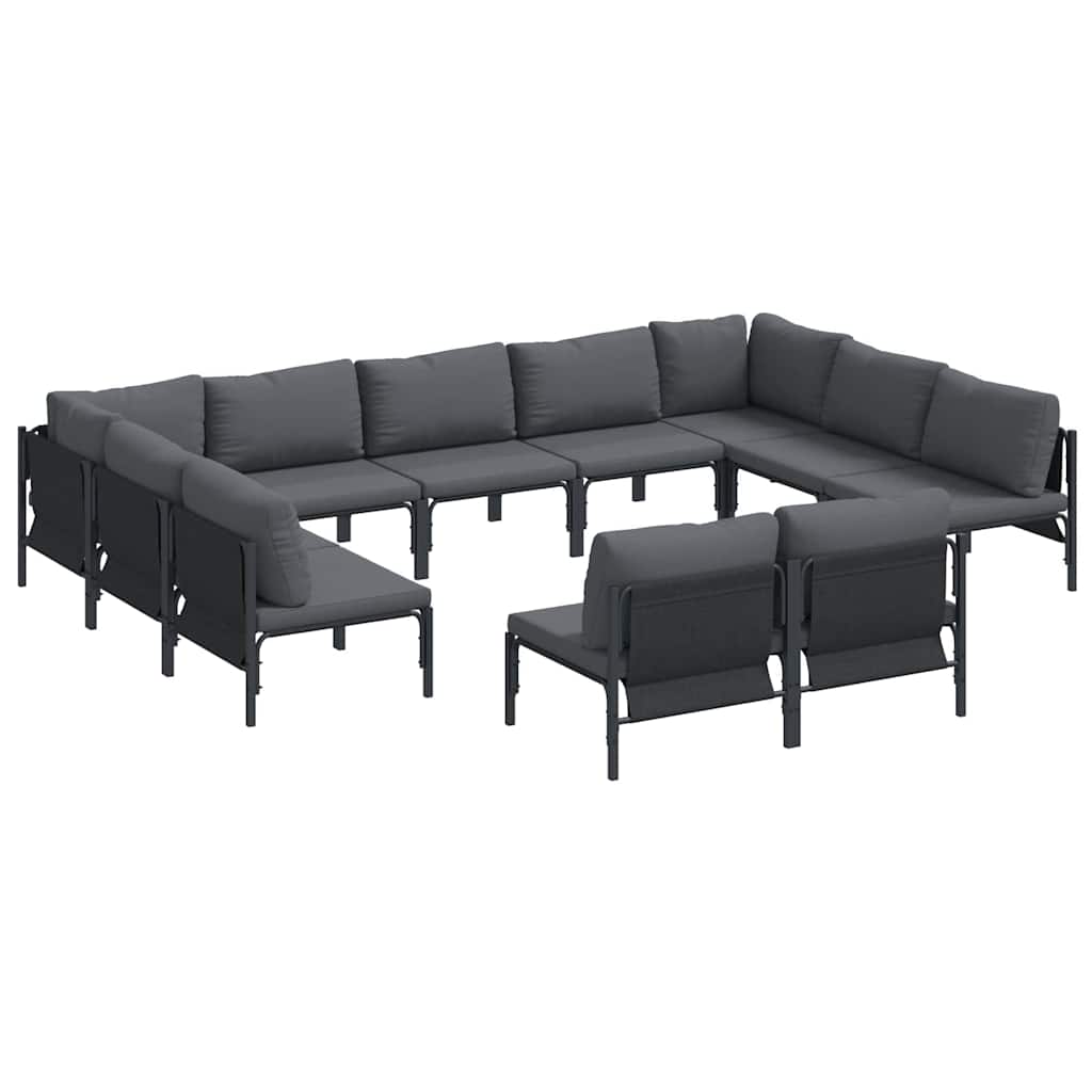 Garten-Sofa-Set 11 pcs Anthrazit Stahl