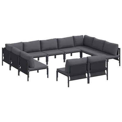Garten-Sofa-Set 11 pcs Anthrazit Stahl