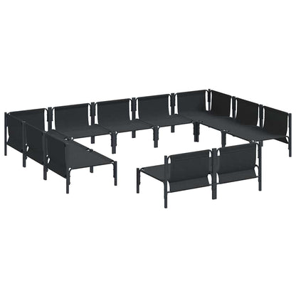 Garten-Sofa-Set 11 pcs Anthrazit Stahl