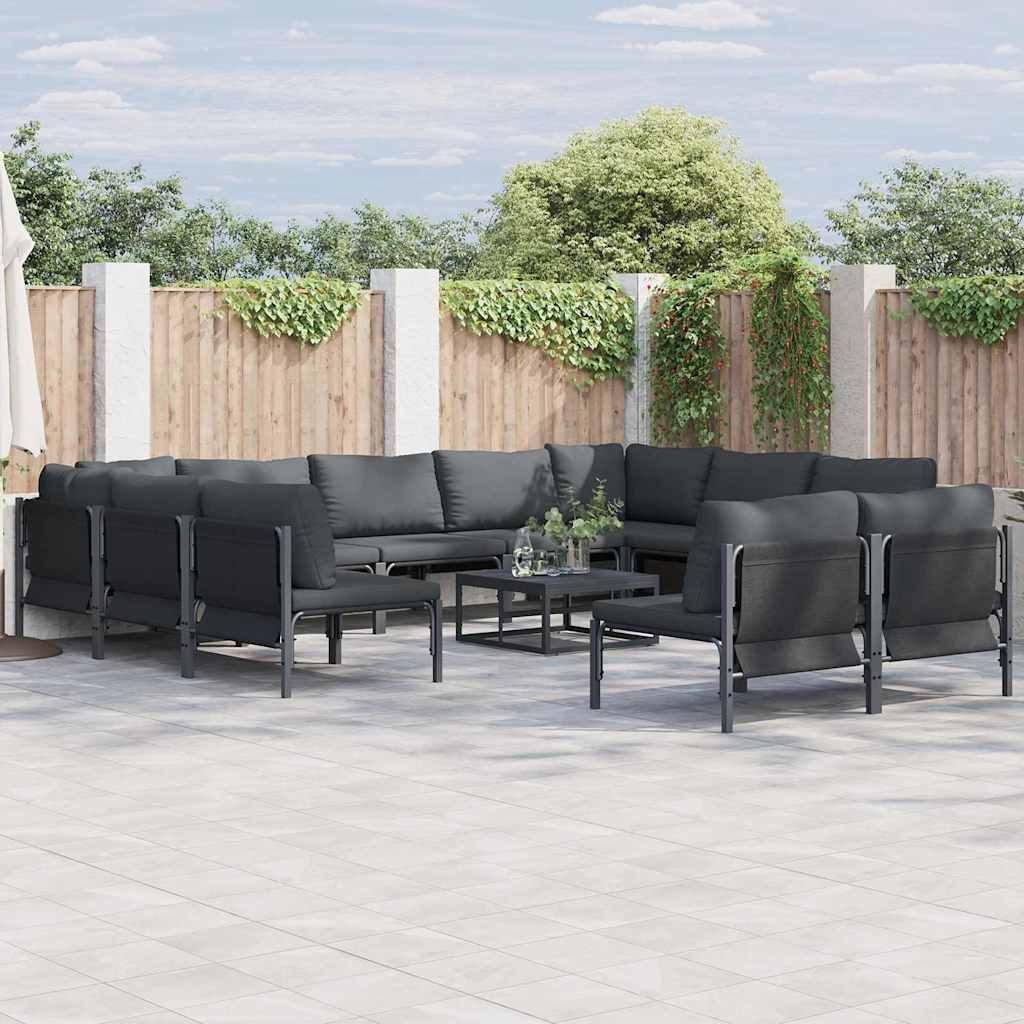 Garten-Sofa-Set 12 pcs Anthrazit Stahl