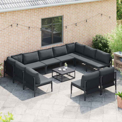Garten-Sofa-Set 12 pcs Anthrazit Stahl