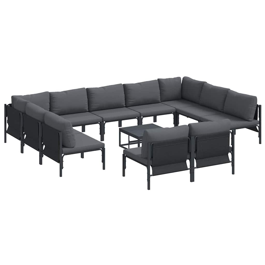 Garten-Sofa-Set 12 pcs Anthrazit Stahl