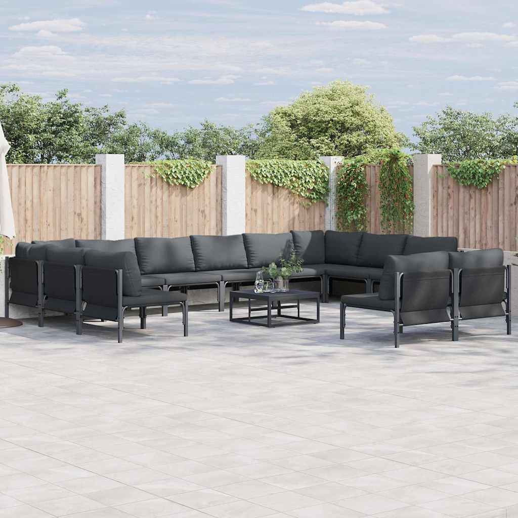 Garten-Sofa-Set 12 pcs Anthrazit Stahl