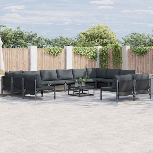 Garten-Sofa-Set 12 pcs Anthrazit Stahl
