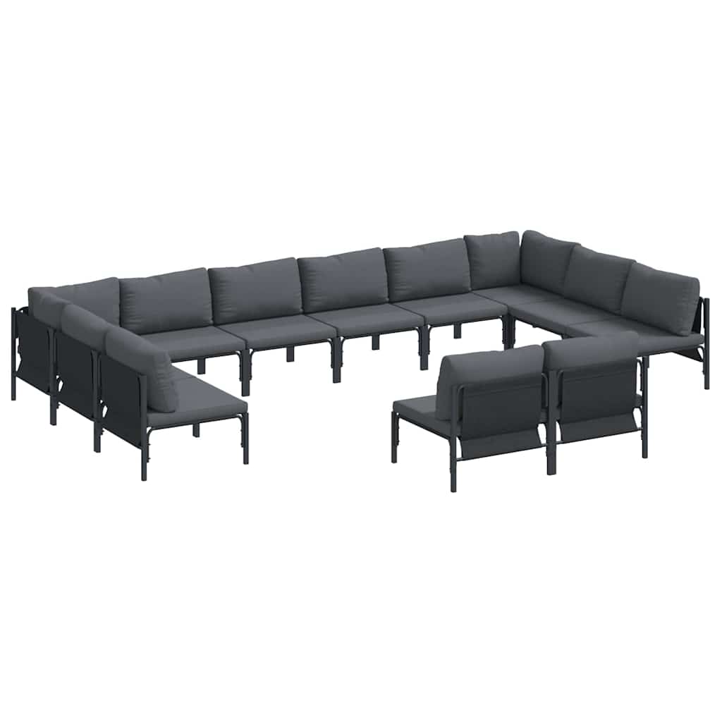 Garten-Sofa-Set 12 pcs Anthrazit Stahl