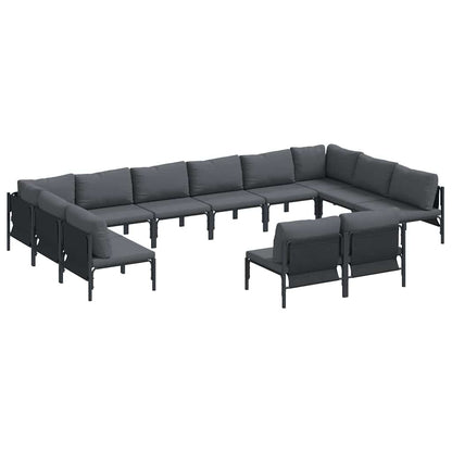Garten-Sofa-Set 12 pcs Anthrazit Stahl