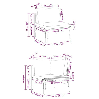 Garten-Sofa-Set 12 pcs Anthrazit Stahl
