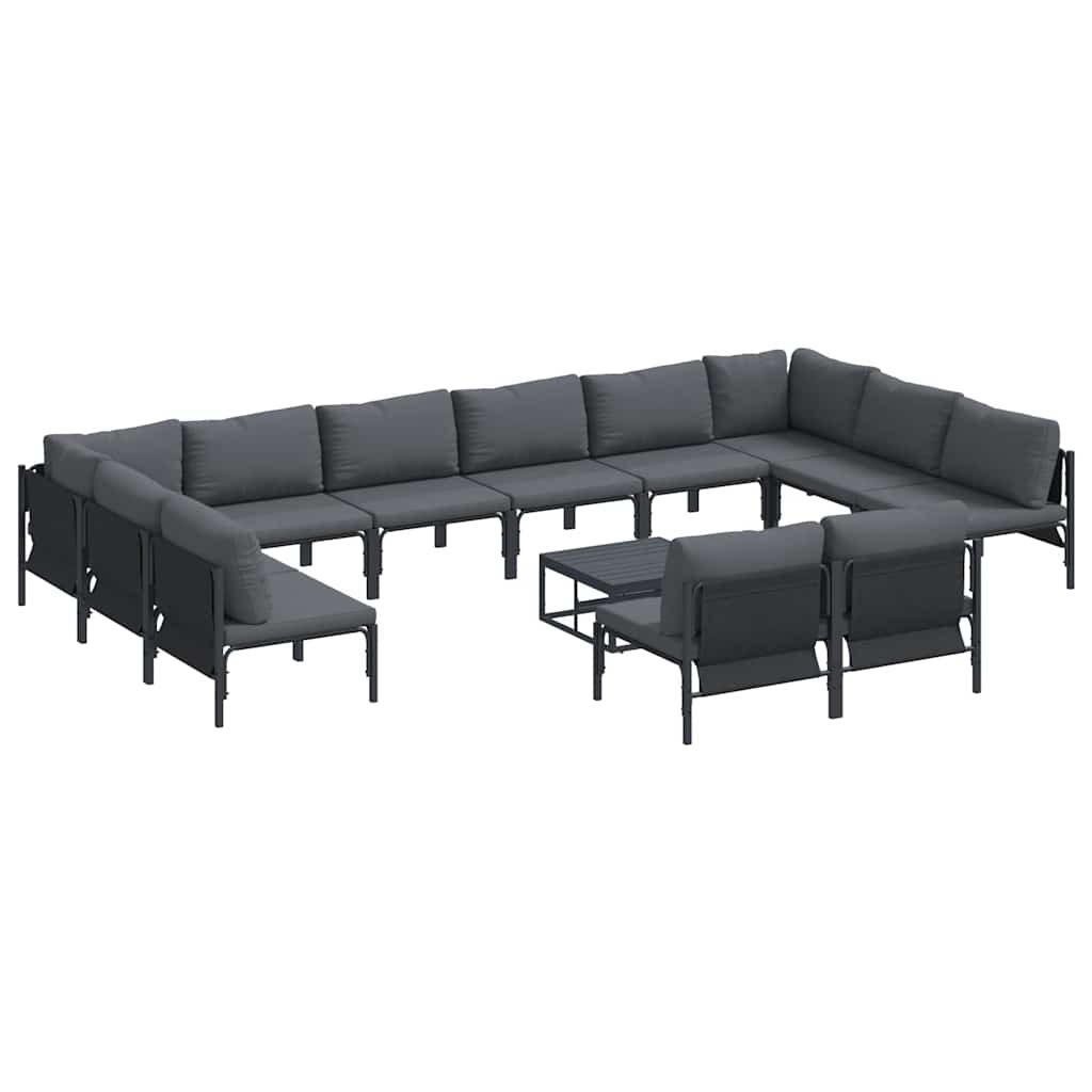 Garten-Sofa-Set 13 pcs Anthrazit Stahl