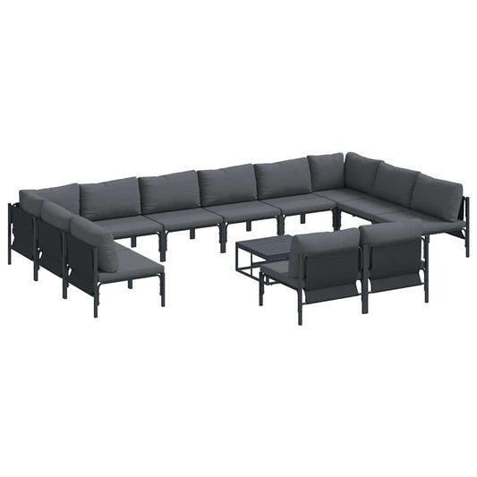 Garten-Sofa-Set 13 pcs Anthrazit Stahl