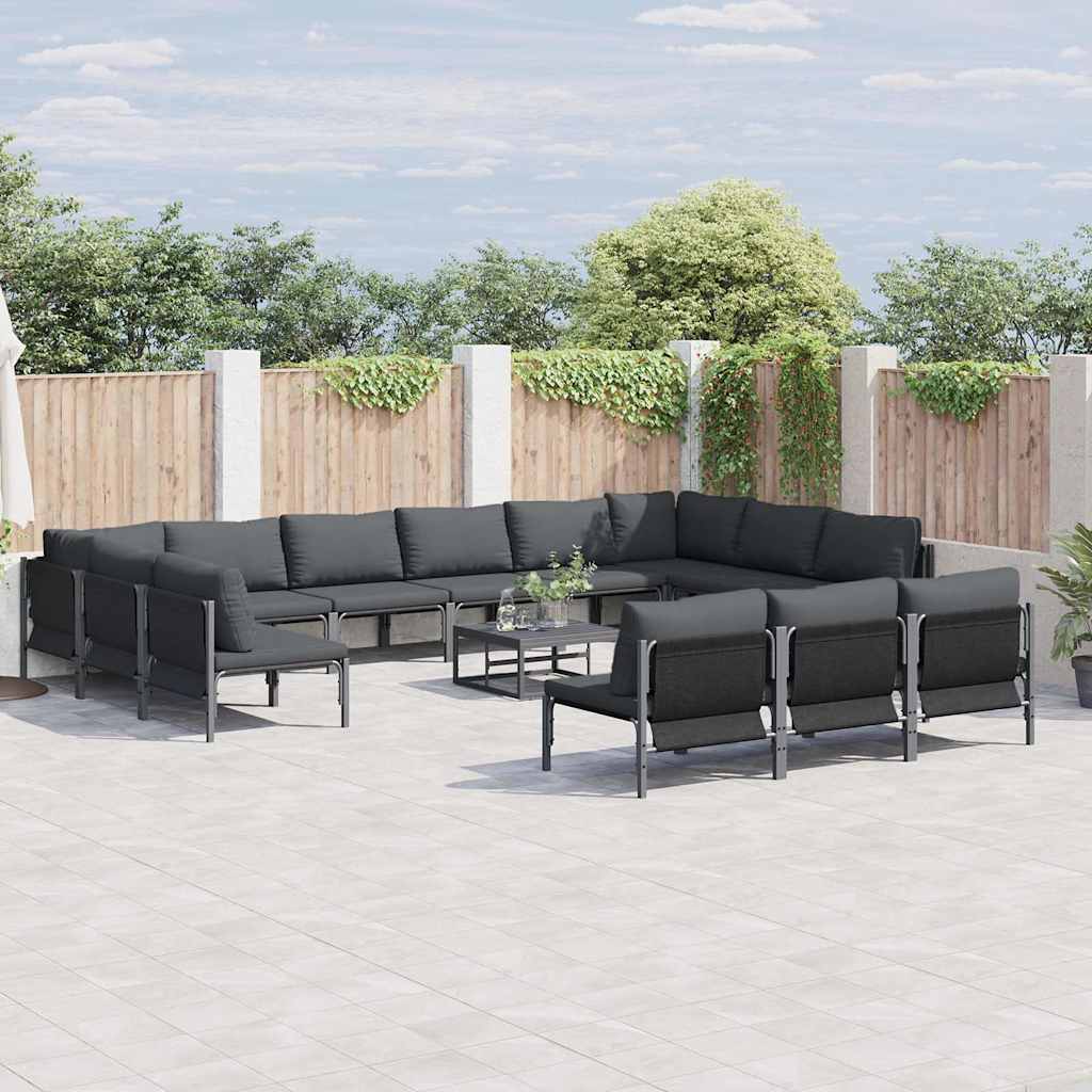 Garten-Sofa-Set 13 pcs Anthrazit Stahl