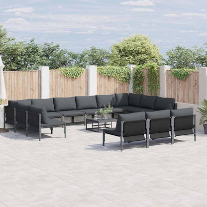 Garten-Sofa-Set 13 pcs Anthrazit Stahl