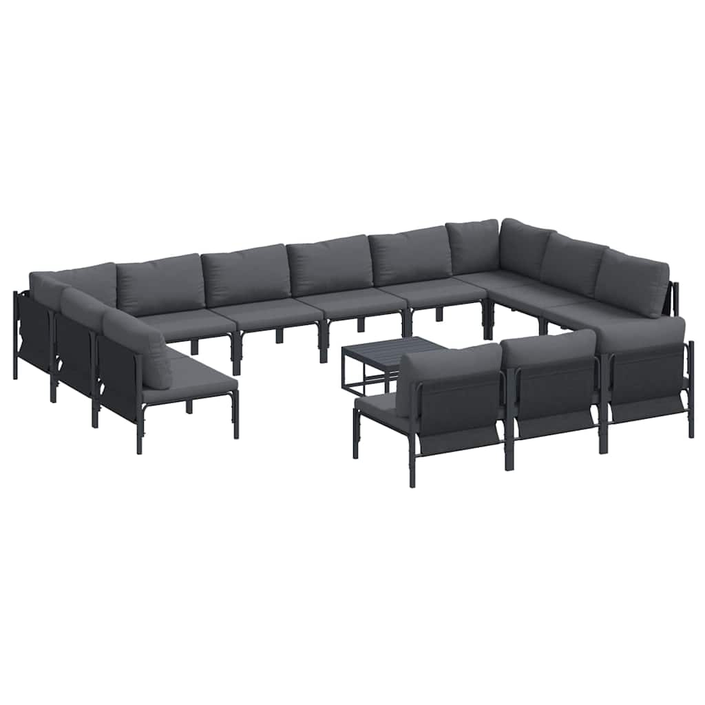 Garten-Sofa-Set 14 pcs Anthrazit Stahl