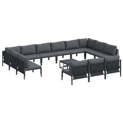 Garten-Sofa-Set 14 pcs Anthrazit Stahl