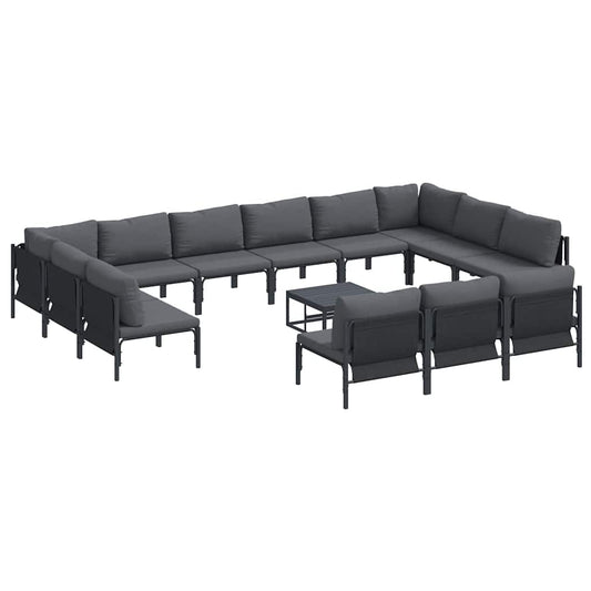Garten-Sofa-Set 14 pcs Anthrazit Stahl
