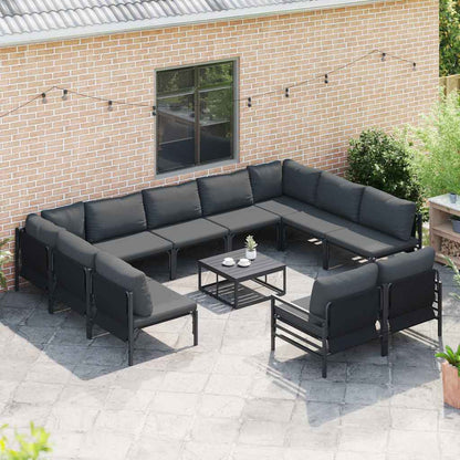 Garten-Sofa-Set 11 pcs Anthrazit Stahl