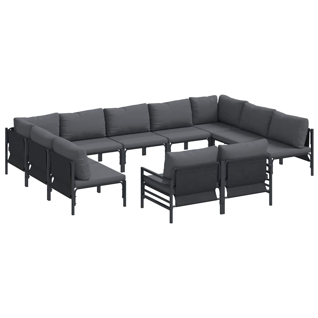 Garten-Sofa-Set 11 pcs Anthrazit Stahl