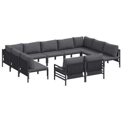 Garten-Sofa-Set 11 pcs Anthrazit Stahl