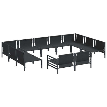 Garten-Sofa-Set 11 pcs Anthrazit Stahl