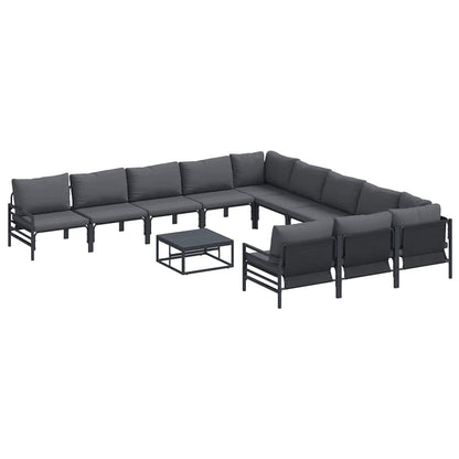 Garten-Sofa-Set 12 pcs Anthrazit Stahl