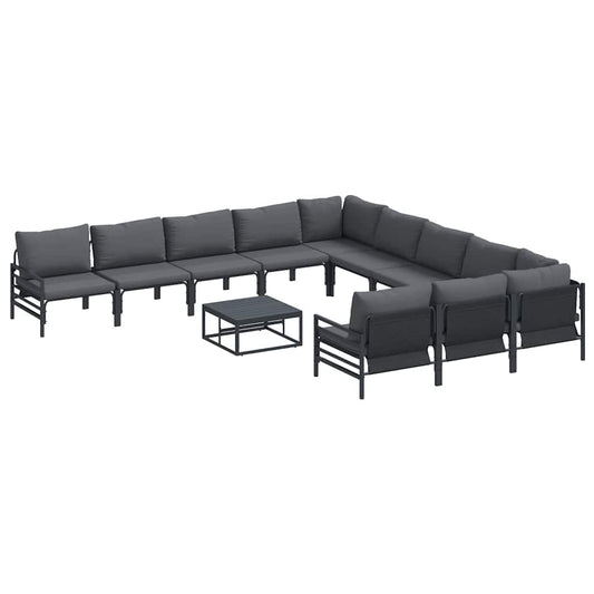 Garten-Sofa-Set 12 pcs Anthrazit Stahl