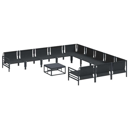 Garten-Sofa-Set 12 pcs Anthrazit Stahl