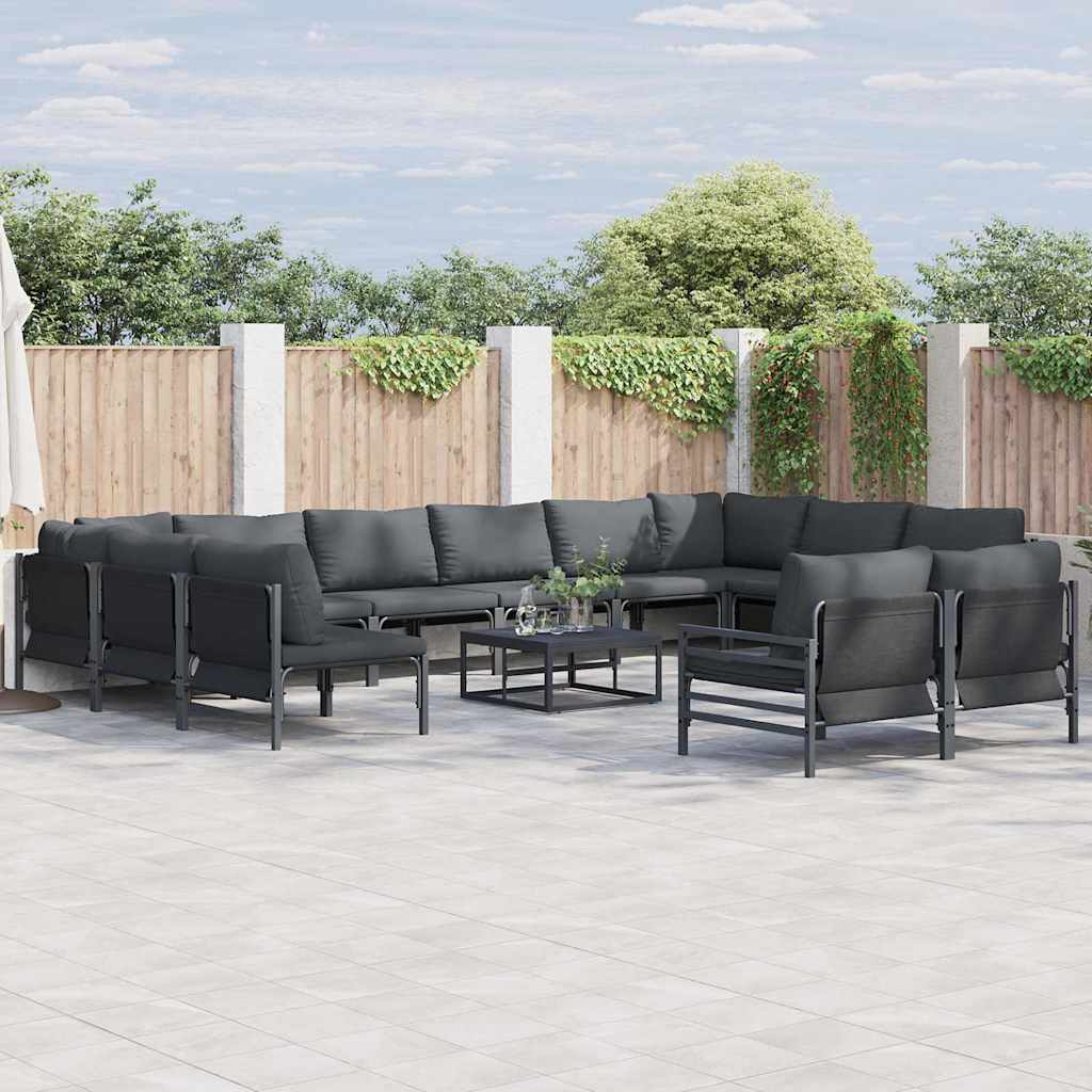 Garten-Sofa-Set 12 pcs Anthrazit Stahl