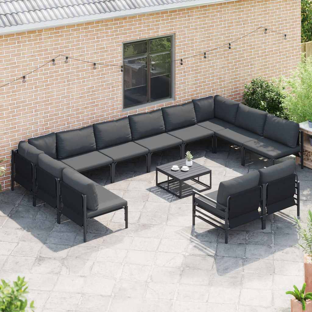 Garten-Sofa-Set 12 pcs Anthrazit Stahl