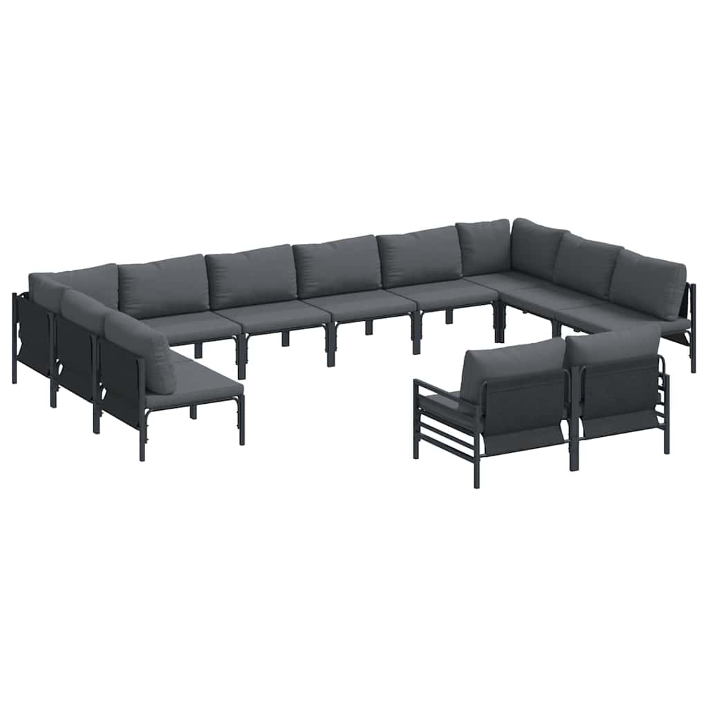 Garten-Sofa-Set 12 pcs Anthrazit Stahl