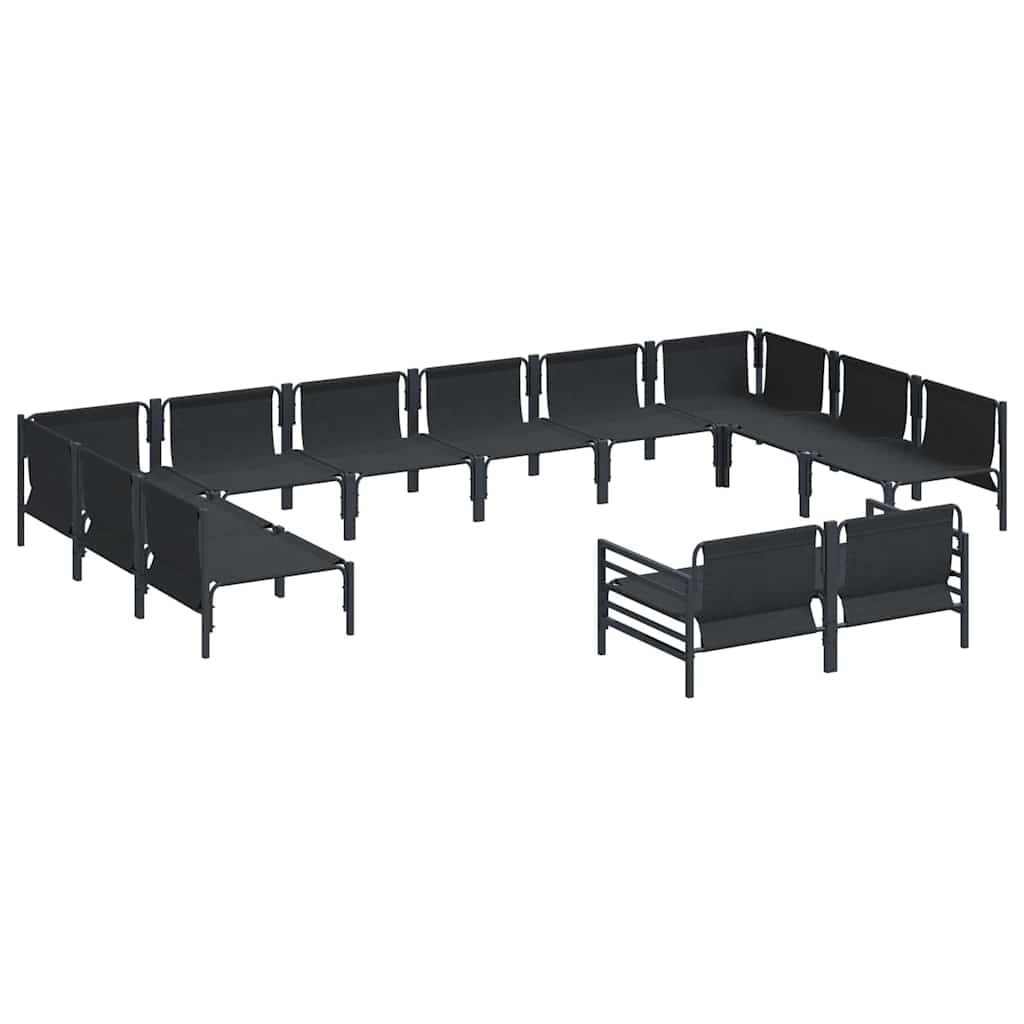 Garten-Sofa-Set 12 pcs Anthrazit Stahl