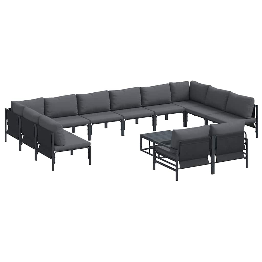 Garten-Sofa-Set 13 pcs Anthrazit Stahl