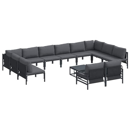 Garten-Sofa-Set 13 pcs Anthrazit Stahl