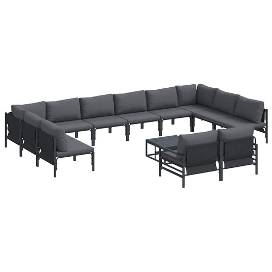Garten-Sofa-Set 13 pcs Anthrazit Stahl
