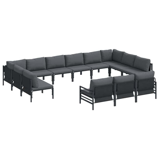 Garten-Sofa-Set 13 pcs Anthrazit Stahl