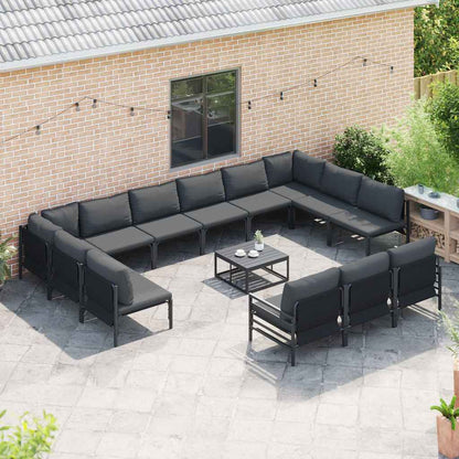 Garten-Sofa-Set 14 pcs Anthrazit Stahl