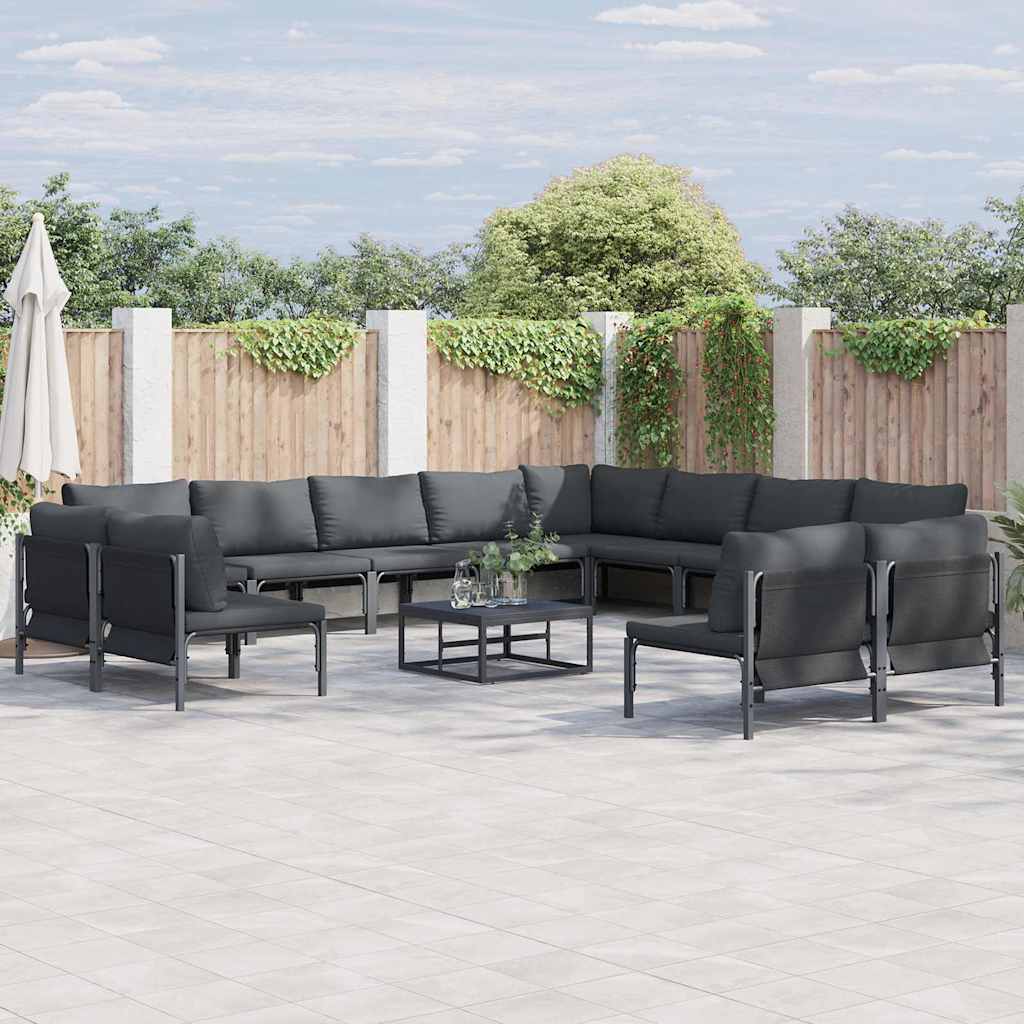 Garten-Sofa-Set 12 pcs Anthrazit Stahl