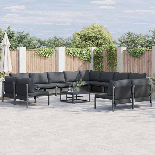 Garten-Sofa-Set 12 pcs Anthrazit Stahl
