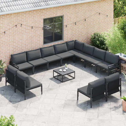 Garten-Sofa-Set 12 pcs Anthrazit Stahl
