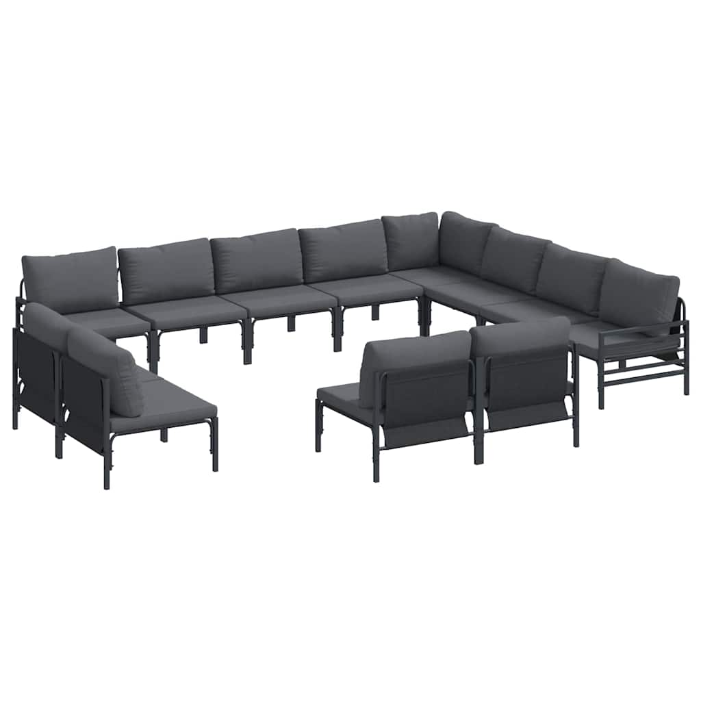 Garten-Sofa-Set 12 pcs Anthrazit Stahl