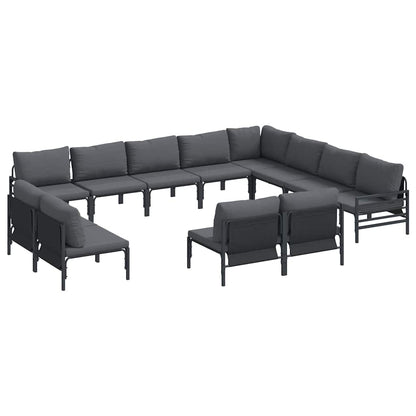 Garten-Sofa-Set 12 pcs Anthrazit Stahl