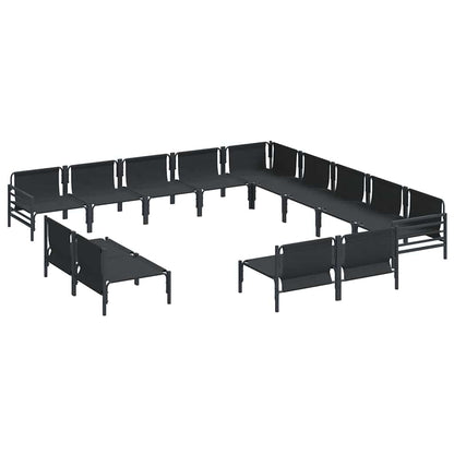 Garten-Sofa-Set mit Kissen 13 pcs Anthrazit Stahl