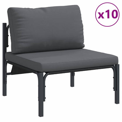 Garten-Sofa-Set mit Kissen 13 pcs Anthrazit Stahl