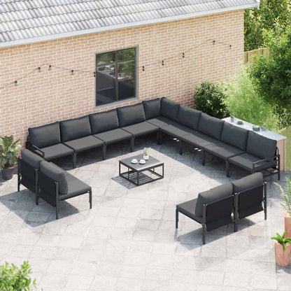 Garten-Sofa-Set mit Kissen 14 pcs Anthrazit Stahl