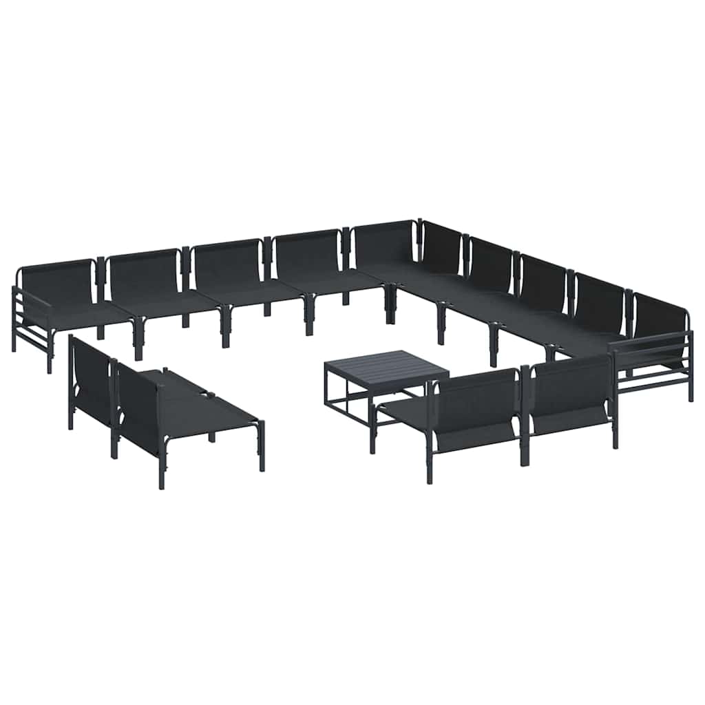 Garten-Sofa-Set mit Kissen 14 pcs Anthrazit Stahl