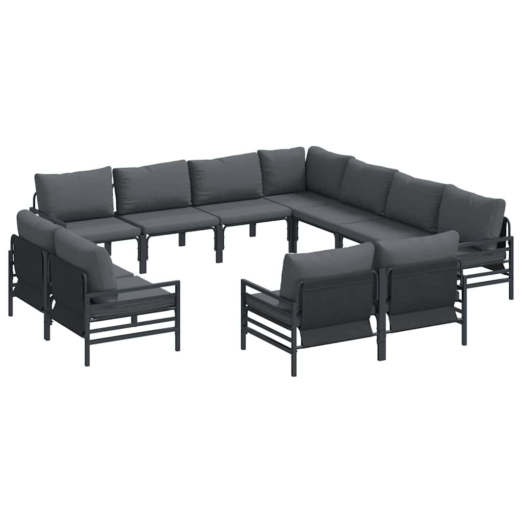 Garten-Sofa-Set 11 pcs Anthrazit Stahl