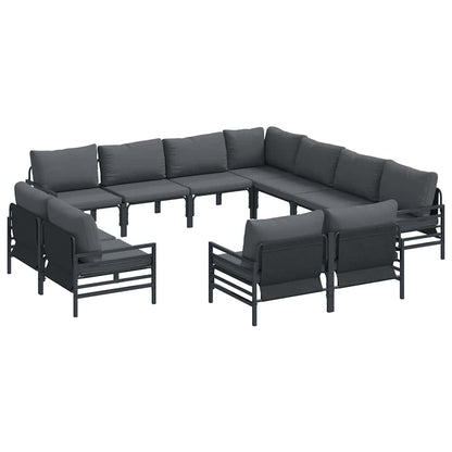 Garten-Sofa-Set 11 pcs Anthrazit Stahl