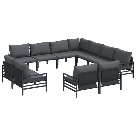 Garten-Sofa-Set 11 pcs Anthrazit Stahl