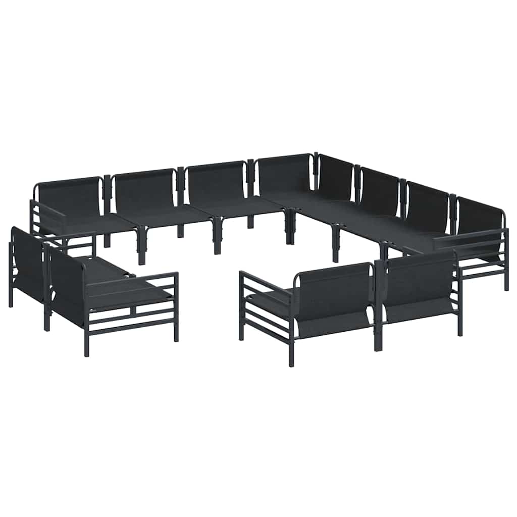 Garten-Sofa-Set 11 pcs Anthrazit Stahl